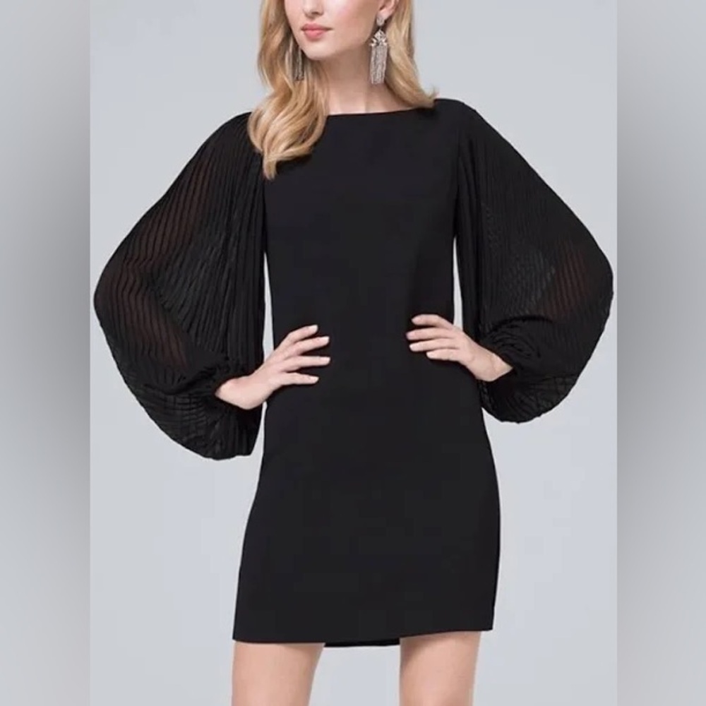 White House Black Market Pleated Sleeve Mini Dress